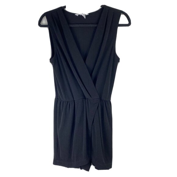 BCBGeneration Womens Romper Size S Black Sleeveless Polyester Blend Faux Wrap - Picture 1 of 9